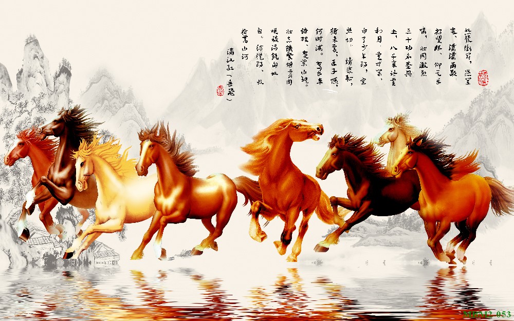 Tranh ngựa - bát mã - Mã đáo MBM2-053